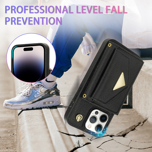 Funda Tipo Cartera Con Correa For El Hombro For iPhone 16, 15 Y 14