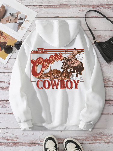 Sudadera Con Capucha Y Forro Polar Con Estampado Vaquero Occ