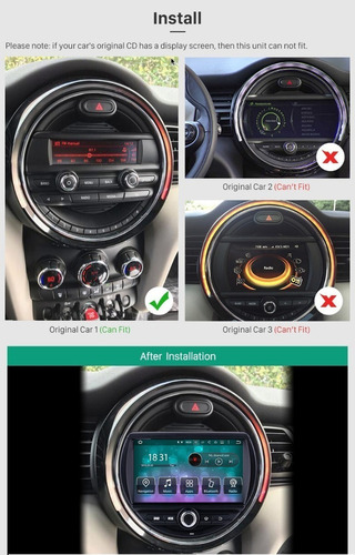 Mini Cooper 2014-2019 Estereo Android Dvd Gps Touch Mirror
