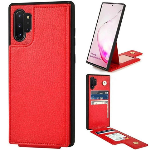 Funda Billetera Zve Para Samsung Galaxy Note 10 Plus Rojo