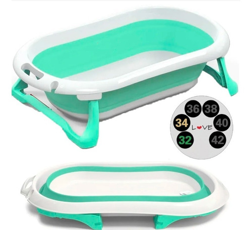 Imagen 2 de 10 de Bañera Plegable Bebe Infanti Tapon Marca Temperatura Agua
