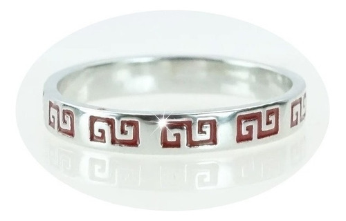 Anillo Romano Regalo Regalo Rojo Mujer Hombre Chapa Plata 2