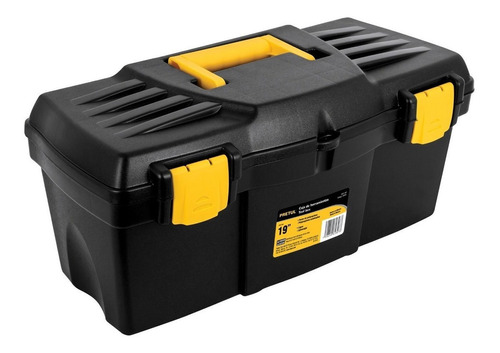 Imagen 1 de 2 de Caja de herramientas Pretul CHP-19P de plástico 219mm x 482.6mm x 215.9mm negra y amarilla