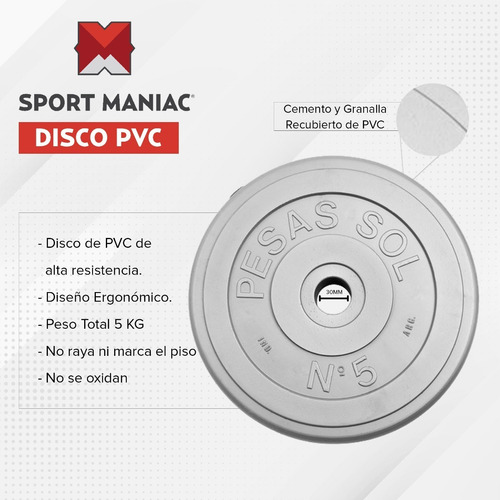 Imagen 4 de 7 de Kit Sport Maniac 15 Kg Discos + Mancuernas + Step