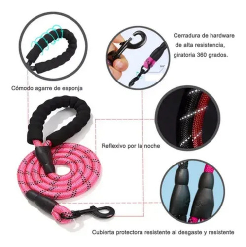 Correas Para Perro Grande Nylon P/ Entrenamiento Resistente