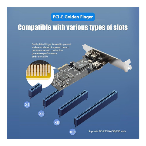 Tarjeta P/ Pcie Firewire 400 Ieee 1394a Pci 4 Puertos 6 Pin