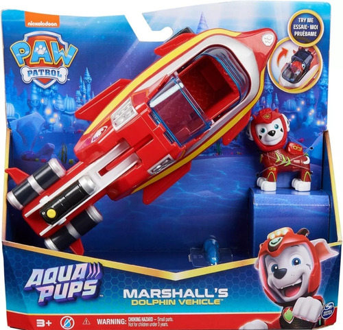 Paw Patrol Aqua Pups Marshall's Dolphin Vehicle Nickelodeon 