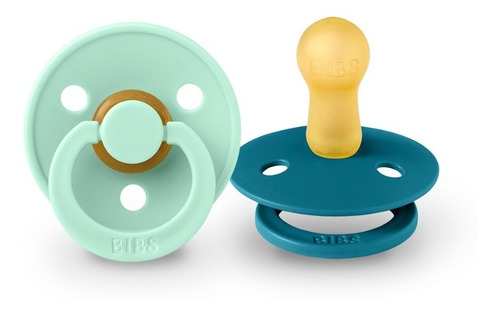 Imagen 1 de 7 de Chupetes Bibs Pacifier Set X2 Unds Libre Bpa Latex Natural