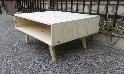 Mesa Ratona Pino Macizo Vintage Retro Fábrica 80 X 60 X 38