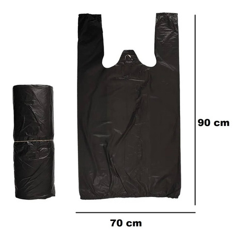 Imagen 2 de 6 de Bolsa Plástica Grande Tipo Camiseta - 70x90 - 100 Unidades