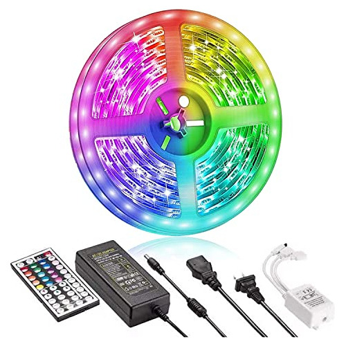 Kit De Tira De Luces Led Rgb 5050smd De 5m Control Remo...