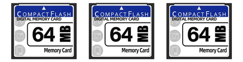 3 Tarjetas De Memoria Compact Flash De 64 Mb Para Cámara, Ma