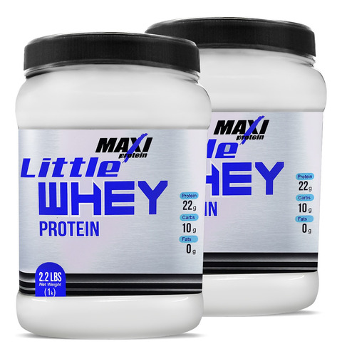 Suplemento Polvo Proteína Maxi L 1kg Pack 2 Pzs Sabores Sabor Vainilla- Natural
