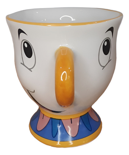 Taza 3d Chip De Cerámica - La Bella Y La Bestia 350 Ml Blanco Chip