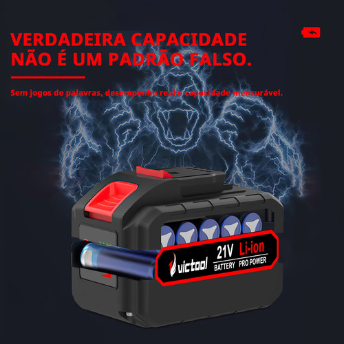 Bateria 21v Lítio 6500mah Para Mondial Parafusadeira
