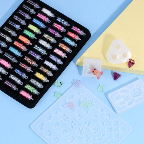 Molde Resina Jóias De Silicone Epóxi Fundição 277pcs