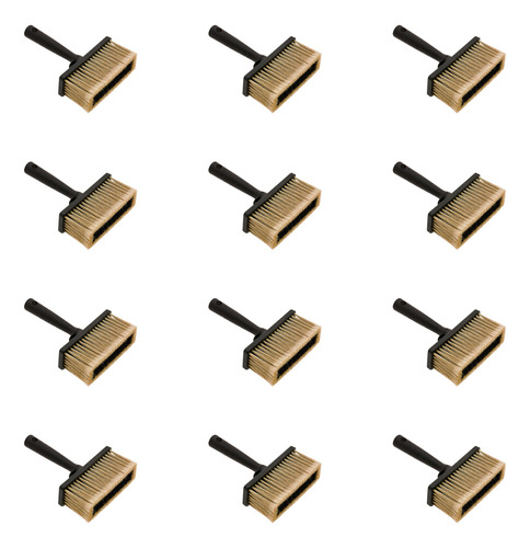 Kit 12 broxa retangular com suporte 155x55mm Durín cerdas preto