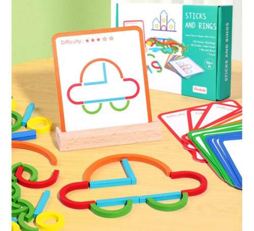 Rompecabezas Y Anillos De Madera Creativos Para Niños