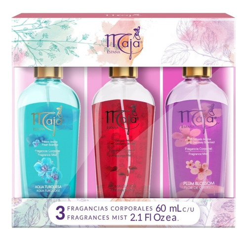 3 Mini Body Splash 60ml Turquesa + Plum + Clásica