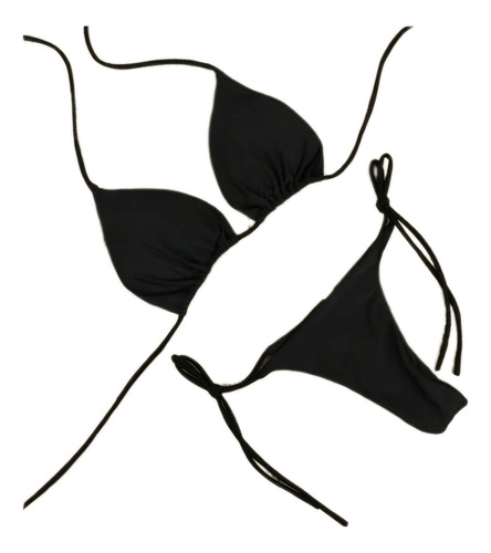 Bikini Sexy Trenzado Lateral Ajustable A Tu Figura 2 Piezas 