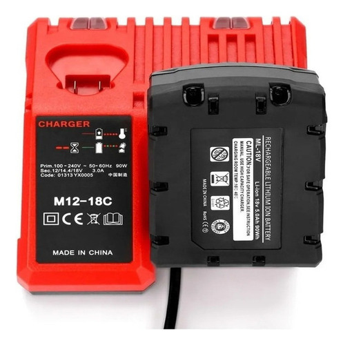 Cargador De Batería De Iones De Litio M12-18c Para Milwaukee