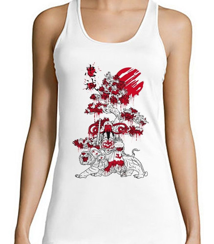 Musculosa Personaje Sentado En Un Tigre Arbol Rojo