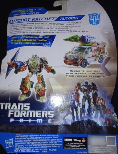 Transformers Prime Beast Hunters Autobot Ratchet Deluxe Clas (Usado)