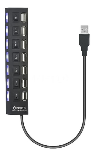 Hub Usb 3.0 7 Puertos De Alta Velocidad Con Indicador Led