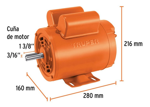 Motor Eléctrico Monofásico De 1 Hp, Baja Velocidad Truper