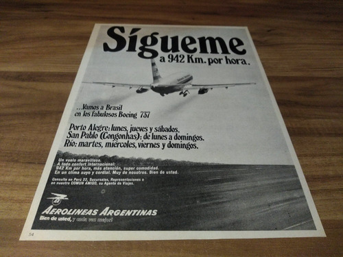 (pe225) Publicidad Aerolineas Argentinas (Usado)