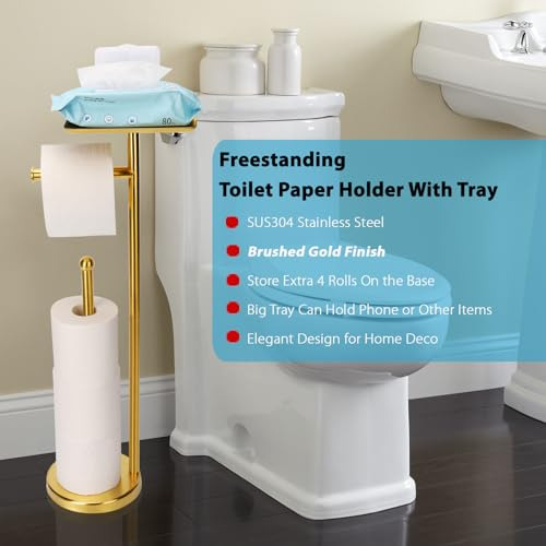 Soporte De Papel Higiénico Dorado Noonext, Soporte De Papel