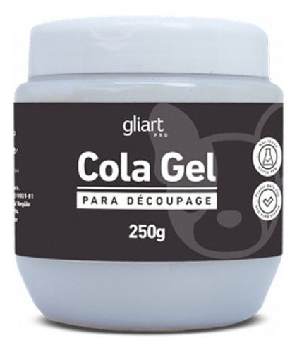 Cola Gel Para Decoupage Gliart 250ml Cor Branco