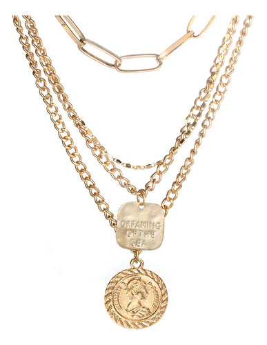 Collar En Forma De S Con Colgante Retro En Forma De Moneda D