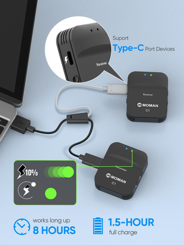 Micrófono Lavalier Inalámbrico De Moman, Sistema De Micrófon