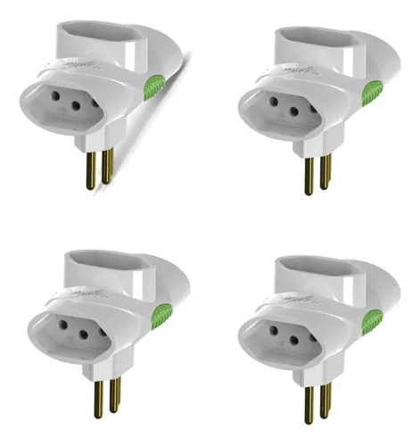 comprar Kit 4 Pino Plugue Benjamin T - 3saídas 2p+t 10a 250v Daneva