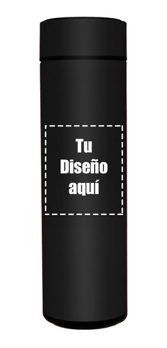 Termo Personalizable Smart Digital Acero Inoxida 500ml Negro