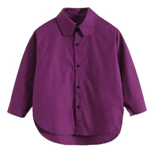 Camisa De Solapa Morada Fresca Para Niños, Pantalones Cortos