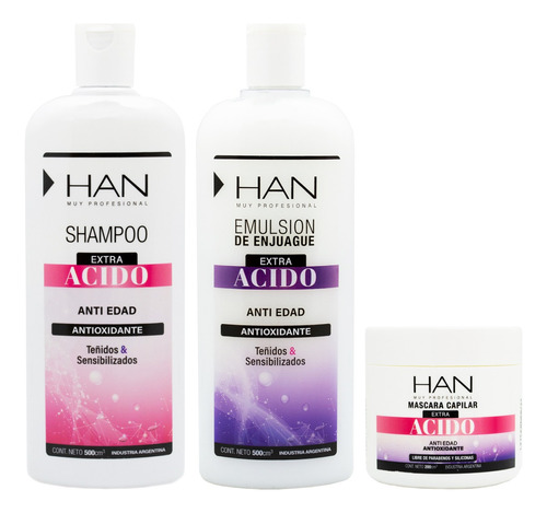Han Extra Acido Kit Shampoo + Enjuague + Mascara Chica 