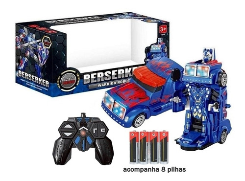 Caminhão Transformes De Controle Remoto Optimus Prime Cor Azul