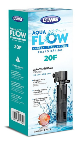 Cabeza De Poder Con Filtro Rápido Aqua-flow 20 Para Acuario