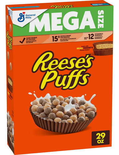 Cereal Americano Reeses Puffs Con Chocolate Caja Mega Size
