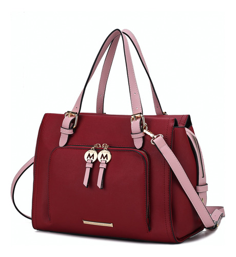 Bolso Mkf Collection Elise Satchel Colorblock De Cuero Vegan