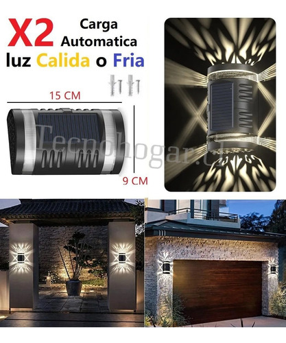  Aplique Solar Exterior Luz Jardin Grande Resiste Lluvia