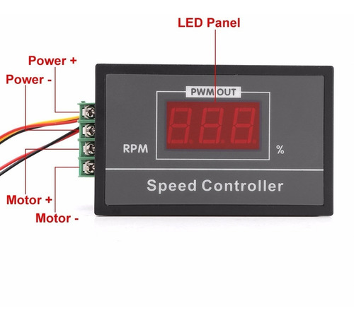 Dc 6-60v 12v 24v 36v 48v 30a Pwm Dc Motor Controlador De Vel