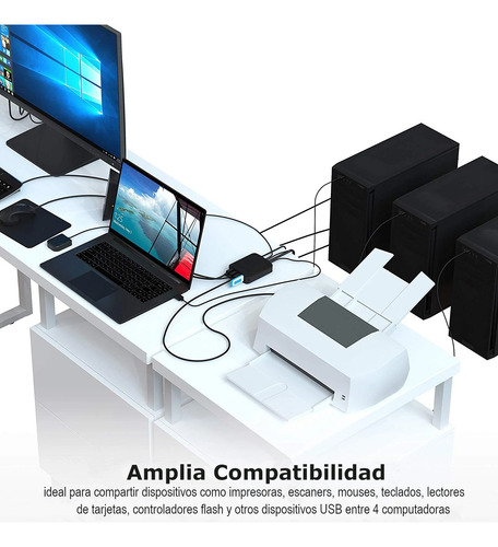 Conmutador Switch Usb Sabrent Usb-uss4 4 Puertos Periféricos