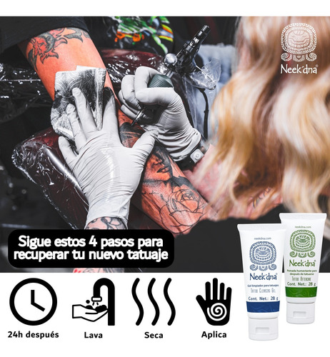 Pack 3pzs Jabón, Pomada, Crema Fps30 Para Tatuajes Neek'dna