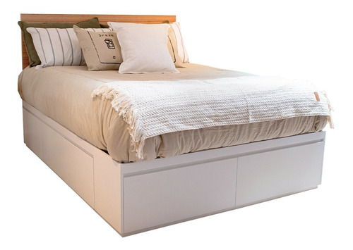 Base Sommier Box Cama 2 Plazas 6 Cajones Baulera Laqueada