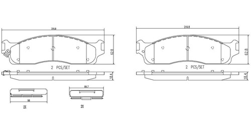 Balatas Delanteras / Dodge Ram 2500 St V8 5.7l 2003 - 2004