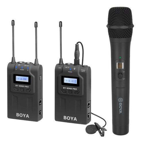 Boya Wm8 + Whm8 Microfono De Solapa Y De Mano Inalambricos