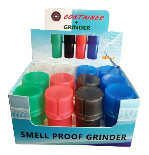 Imagen 1 de 4 de Caja De 12 Grinders Molino Contenedor Hemetico Plastico